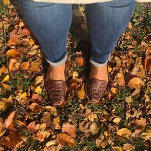 Nisolo Huarache Sandal sz 9.5 in Brandy Brown